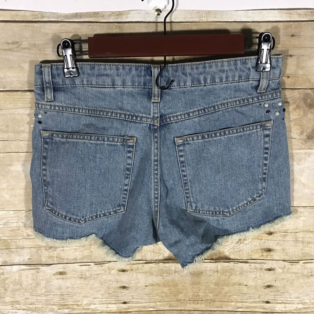 H&M Women's Cut Off Beaded Jean Shorts Blue Size 6